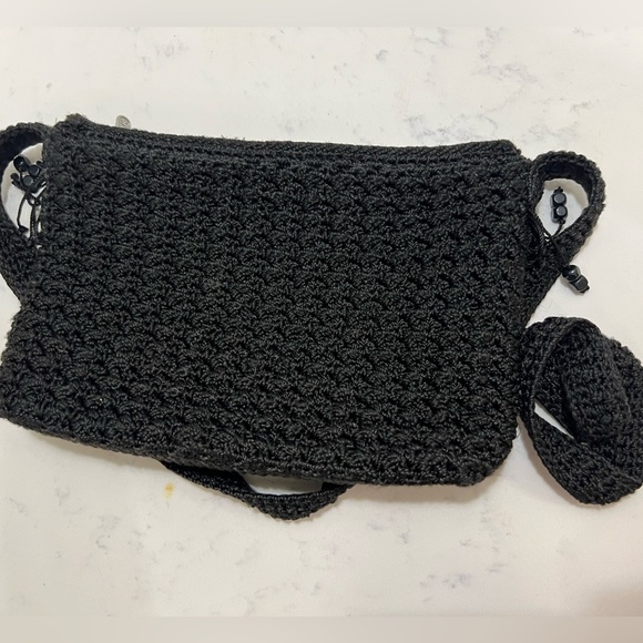 Chic Black Crochet Shoulder Bag - Picture 6 of 12
